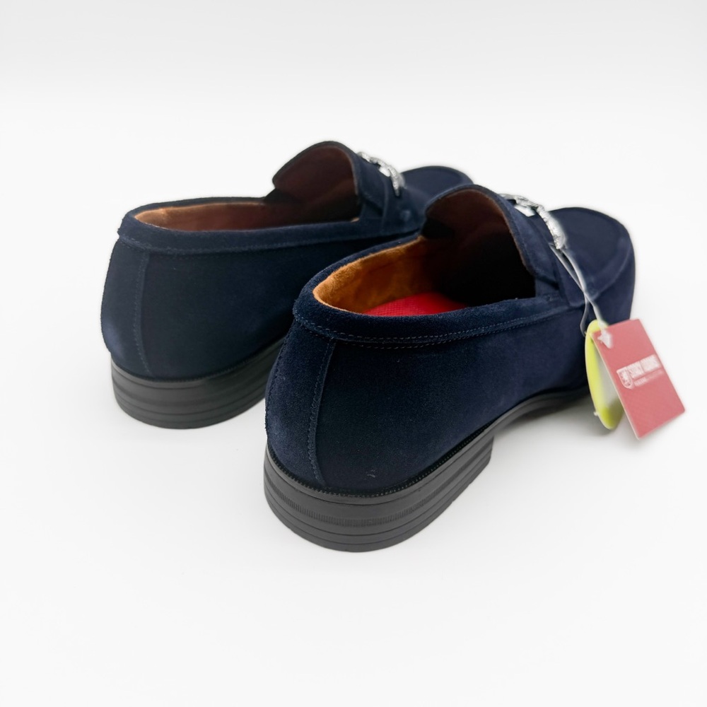 Stacy Adams Ravelle Moc Toe Slip On Bit Loafers Navy Blue Suede Shoes 7.5 NEW - Picture 6 of 15